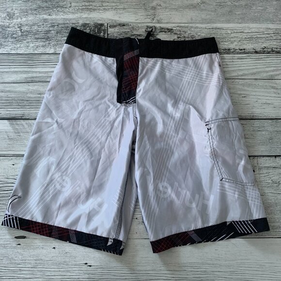Hurley Striped Graphic Logo Spellout Lightweight Board Shorts - Picture 6 of 11